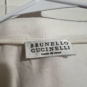 Brunello Cucinelli Cream Short Sleeve Tee